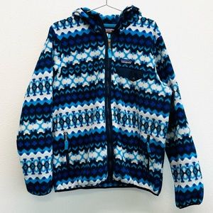 Patagonia Vintage Blue Patterned Hoodie Full Zip Synchilla Jacket